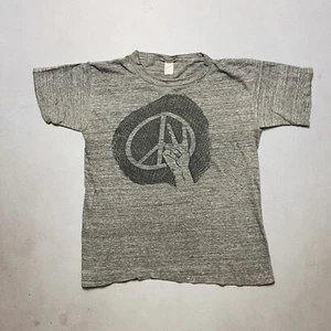Vintage 60s Peace Sign Symbol Anti War Single Stitch T Shirt - Picture 1 of 9