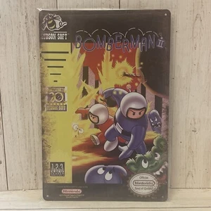 Bomberman 2 Video Game Metal Poster Nintendo NES Cover Box Art Tin Sign Gameroom - Picture 1 of 1
