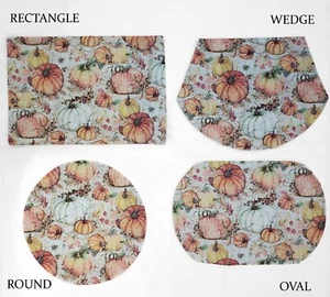 Fall Pumpkins & Leaves Placemats (4 Shapes Available) - Picture 1 of 3
