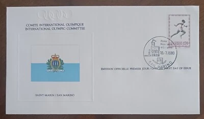 SAN MARINO  - 1980 - COMITE INTERNATIONAL  OLYMPIQUE - FDC - Image 1 of 2
