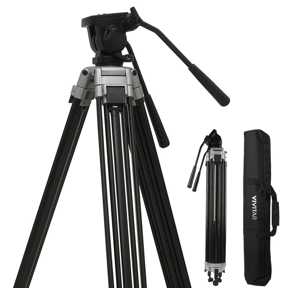 75" Aluminum Alloy Ultra Heavy Duty Tripod with 360° Panning 17lb Load Capacity - Image 1 of 4