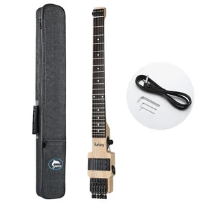Electric Travel Headless Guitar Tremolo Natural Color Canadian Maple Body - Picture 1 of 12