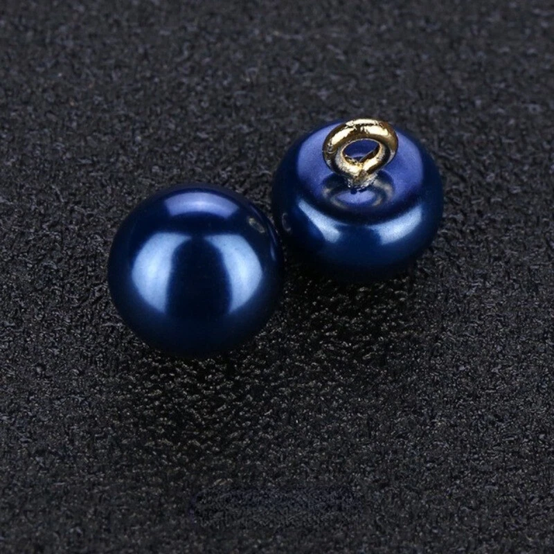 10X DIY 10mm Half Ball Dome Pearl Buttons with Metal Shank Sewing Clothes Craft - Image 1 of 4