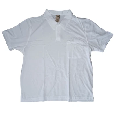 Scandia Woods Mens 2XL Short Sleeve Pocket Polo Shirt Pique Mesh Knit White - Image 1 of 4