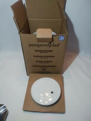 New Pampered Chef Ceramic Egg Cooker New In Box #1529 - Image 1 of 2