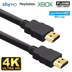 PREMIUM ULTRAHD HDMI CABLE HIGH SPEED 4K 2160p 3D LEAD 1m/2m/3m/5m/10m/15m/20m - Picture 1 of 9