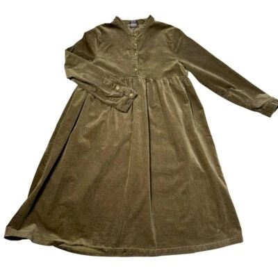 New Jolie Enfants Corduroy Brown Long Sleeve Cotton Dress Size 12 Years - Image 1 of 4