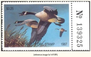 Sello de pato D2K Wisconsin 1987 $3,25 con pestaña derecha - Imagen 1 de 1