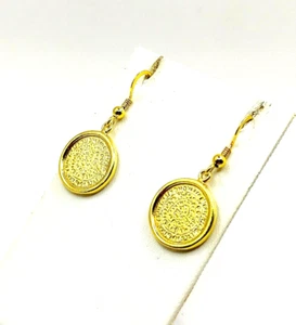 Handmade Minoan Phaistos Disc Sterling Silver 925 Gold Plated Dangle Earrings - Picture 1 of 4