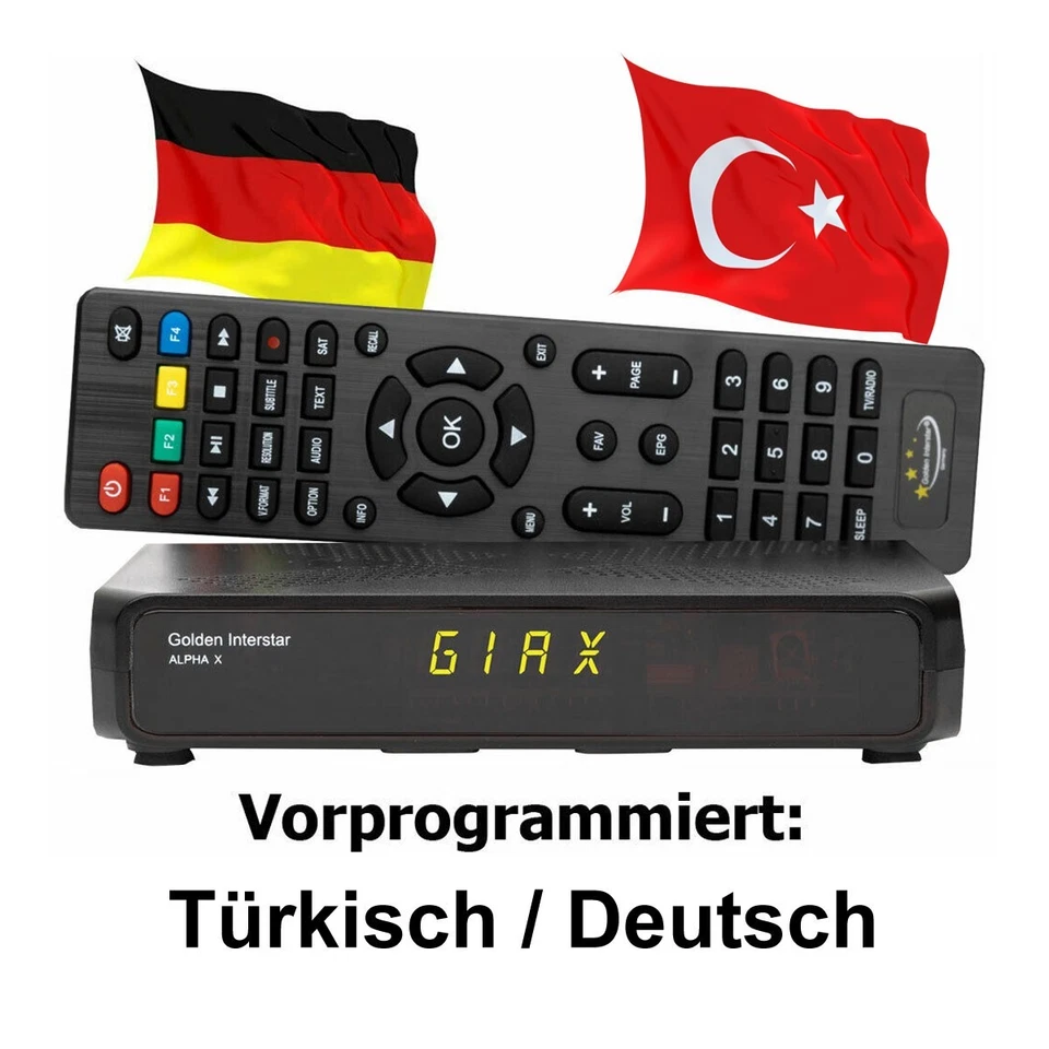 Türkische TV Sat Receiver Alpha X FULL HD vorprogrammiert Deutsch Türkisch LAN - Bild 1 von 4