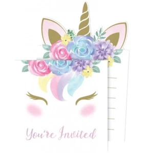 Unicorn Baby Pop-Up Invitations 8 Pack 6" x 4" Unicorn Baby Shower Decoration - Picture 1 of 2