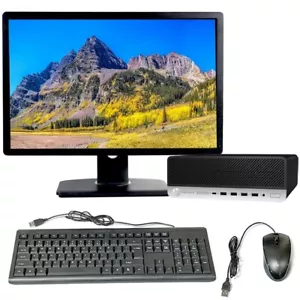 HP Desktop Computer i3 PC Intel Core 8GB RAM 500GB HD 22" LCD Windows 10 Wi-Fi - Picture 1 of 5