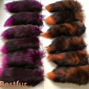 50pcs/lots-16"-18" Real Fox Fur Tail Keychain Bag Pendant Costume Cosplay Toys - Picture 1 of 41
