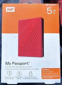 Disque dur externe portable WD My Passport 5 To 2,5 pouces (neuf et scellé) - Photo 1/1