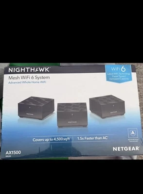 Netgear Nighthawk Dual-band AX1500 3-Pack (MK6W) MR60 Mesh Wifi Router. NIB - Image 1 of 4