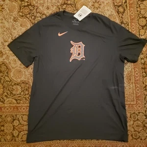 Herren Nike Detroit Tigers T-Shirt Größe Large schwarz orange Tee neu mit Etikett *lesen* - Bild 1 von 3