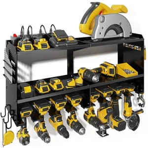 Power Tool Organizer Wall Mount with Charging Station, 15 Min Assembly & Maxi... - Picture 1 of 9