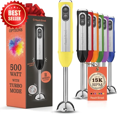 Batidora de mano de inmersión 500 W con cuchillas de acero inoxidable modo turbo cocina Foto 1 de 4