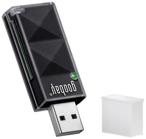 SD / SDHC / SDXC Cardreader; CARDREADER EXT. SD / SDHC USB 2.0 black - Bild 1 von 2