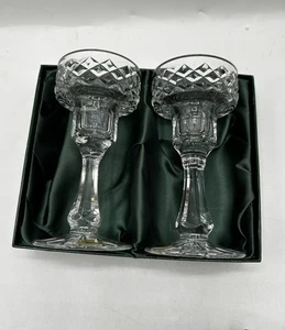 Tyrone Fintona (Set di 2) Portacandele Irlandese Taglio a Mano Cristallo Alto 5,5" - Foto 1 di 11