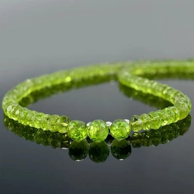 Collana da bambina regolabile 24" con pietre preziose a goccia rondelle... - Immagine 1 di 4