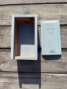 Portagioie portagioie portagioie vintage in legno porta scorrevole - circa 5"Lx3,5"Wx8,75"H - Foto 1 di 7