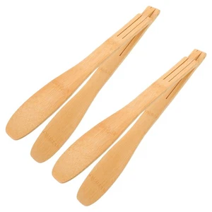  Pinzas de cocina de bambú 2 piezas - Clips de comida tostadora reutilizables para cocina - 12"" de largo - Imagen 1 de 12