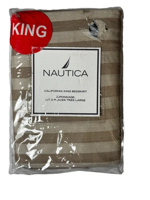 Nuevo - Falda de cama a medida Nautica Woodland floral Juponnage Cal King 100 % algodón Foto 1 de 4