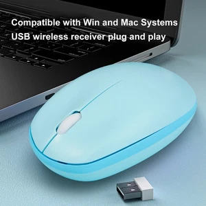 Wireless Mouse Quiet Portable High-End Design 2.4G BT USB Receiver Dual JHPB - Picture 1 of 13