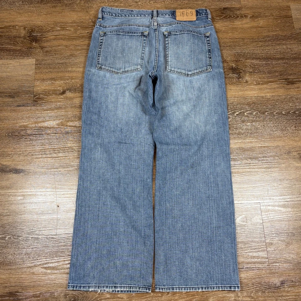 Vintage GAP 1969 Jeans 33x30 Loose Straight Fit Blue Wash Denim Faded Y2K - Image 1 of 4