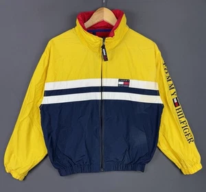 Vintage 90's Tommy Hilfiger Full Zip Windbreaker Jacket Hype Streetwear Designer - Picture 1 of 19