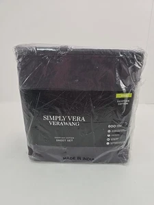 Simply Vera, Vera Wang 800 Fäden Ägyptische Baumwolle Lakenset. King anthrazit gestreift - Bild 1 von 3