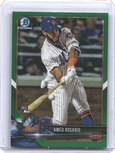 2018 Bowman Chrome Amed Rosario /99 Green Refractor RC #11 New York Mets - Bild 1 von 2