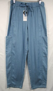 -Neu mit Etikett Eileen Fisher Cargohose blau Knöchel Laterne luftig Bio-Baumwoll-Twill XXS - Bild 1 von 5