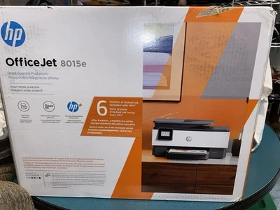 NEW HP OfficeJet 8015e Wireless Color All-In-One Printer (White) - 228F5A - Image 1 of 2