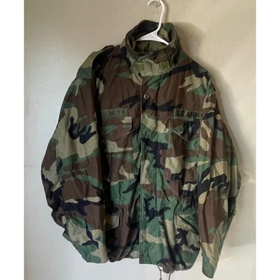 US Army Field Coat Woodland Camouflage Military Cold Weather Jacket Large/Short - Image 1 of 4