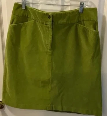Falda de pana Talbots para mujer talla 14 verde manzana bolsillos mini línea A Foto 1 de 4