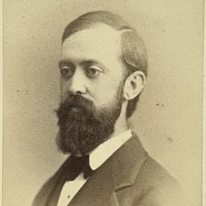 CDV Foto Hübscher Mann gescheiteltes Haar langer dicker Bart Boston identifiziert Frank - Bild 1 von 7