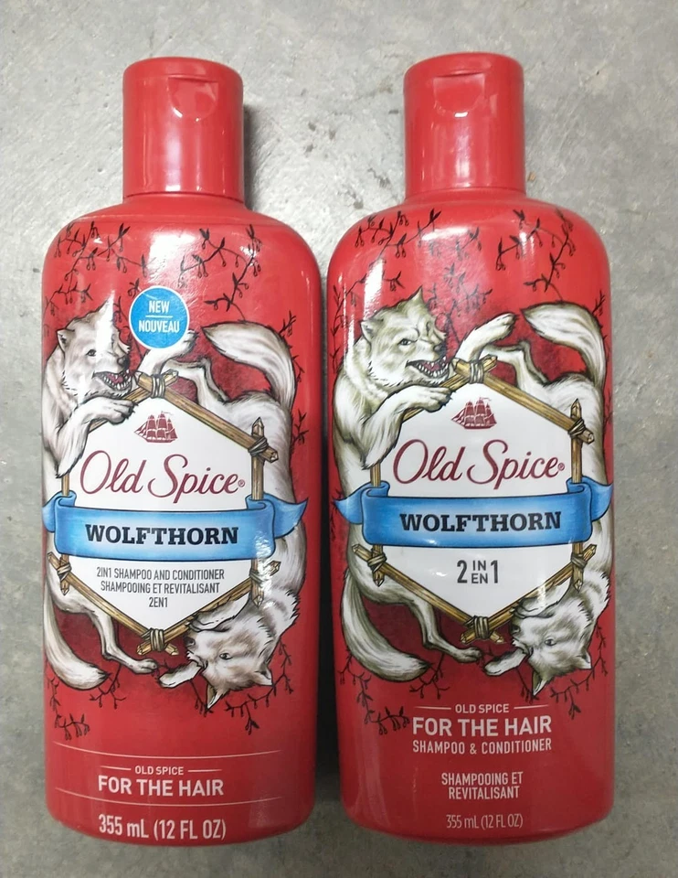 Set 2 Old Spice Shampoo & Conditioner 2 in 1 Wolfthorn Wolf 12oz Wild Collection - Image 1 of 1
