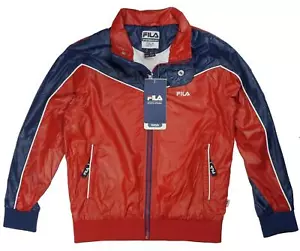 New Boy's Kids Children's Alberto Fila Lined Jacket Age 8 Years Red Navy Vintage - Picture 1 of 4