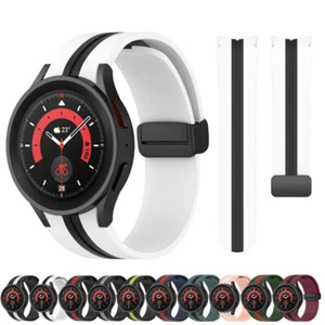 for Samsung Watch4 5 Pro 44 45 40 Classic 42 46 mm Silicone Magnetic Buckle Band - Picture 1 of 17