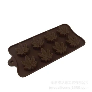 Silikon Pralinenform Schokoladenform Backform Hanfblatt Ausstecher Weed Gras - Bild 1 von 4