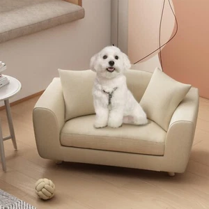 Dog Sofa Bed for Small Dogs, Supportive Foam Dog Couch with Washable Cushion ... - Picture 1 of 8