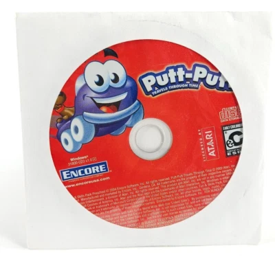 Putt-Putt Travels Through Time CD Encore Windows Data Storage 2002 Atari Tape - Image 1 of 4