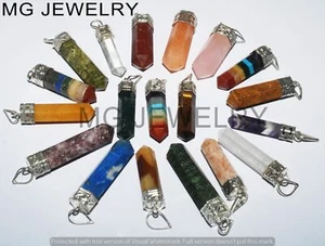 5 Stück Menge Natürlicher Edelstein 925 Versilbert Stift Punkt Anhänger MF-205 - Bild 1 von 7