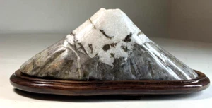 Japanese Bonseki Suiseki Bonsai Viewing Stone Mt. Fuji Shaped 14.7cm w/Stand F/S - Picture 1 of 15
