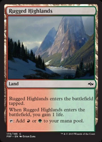 4x Rugged Highlands ~ Lightly Played Fate Reforged MTG Magic x4 4 UltimateMTG Pl - Image 1 of 1