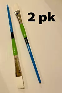 2 Stück Princeton Snap! 9800F-12 weiße flache Bürste mit langem Stiel Größe 12 NEU Sonstige - Bild 1 von 6