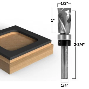 Top Bearing Ultra Compression Flush Trim Router Bit 1/4" Shank Yonico 33208q - Picture 1 of 1