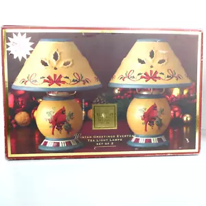 Juego de 2 Lámparas de Luz de Té LENOX Winter Greetings con Tono Caja Original Cardinal - Imagen 1 de 9